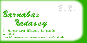barnabas nadassy business card